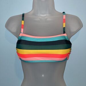 xhileration Swimwear Bathing Suit Bikini Top Striped Colorful Activewear